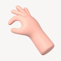 Hand picking something up gesture, 3D illustration psd