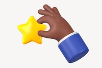 Hand holding star, rating graphic psd