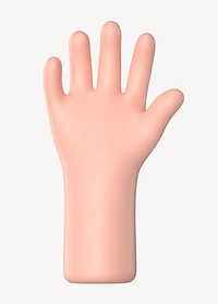 Raised hand gesture, 3D illustration psd