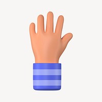 Raised hand gesture, 3D illustration psd