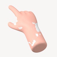 Finger-pointing hand gesture, vitiligo awareness, 3D illustration psd