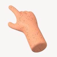 Finger-pointing hand gesture, freckled skin, 3D illustration psd