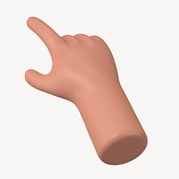 Finger-pointing tanned hand gesture, 3D illustration psd