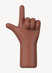 Finger-pointing black hand gesture, 3D illustration psd