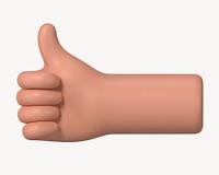 Thumbs up, hand gesture in 3D design psd