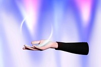 Futuristic hand gesture background, digital remix design