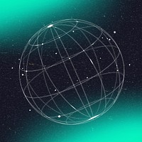 Grid globe background, communication technology remix