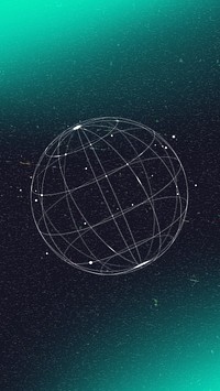 Grid globe iPhone wallpaper, communication technology remix