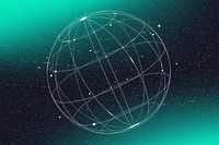 Grid globe background, communication technology remix