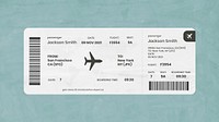 Plane ticket, travel collage element psd