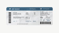 Plane ticket, travel collage element psd