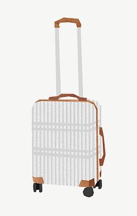 White luggage, travel collage element psd