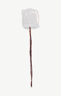 Marshmallow on stick, travel collage element psd