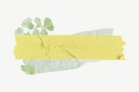 Botanical washi tape collage element psd