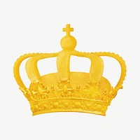 Gold crown collage element psd