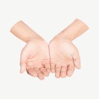 Praying hands, body gesture collage element psd