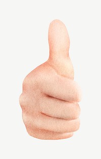 Thumbs up hand, body gesture collage element psd