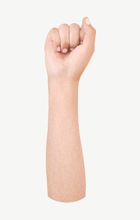 Raised fist, body gesture collage element psd