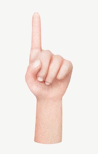 Finger-pointing hand, body gesture collage element psd