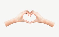 Heart hands, body gesture collage element psd