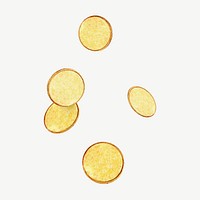 Falling gold coins, finance collage element psd