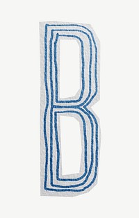 B English alphabet, journal collage element psd