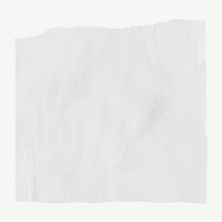 White  ripped paper collage element psd