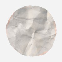 Wrinkled paper badge, journal collage element psd