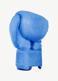 Blue boxing glove  collage element psd