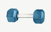 Blue dumbbell  collage element psd