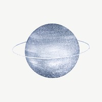 Planet Uranus, aesthetic galaxy collage element psd