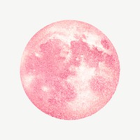 Pink moon, aesthetic galaxy collage element psd