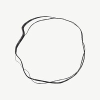 Black circle doodle clipart psd