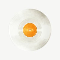 White vinyl record, music collage element psd