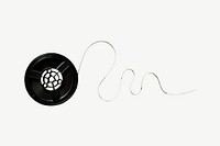 Vintage film reel, music collage element psd