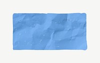 Blue wrinkled paper collage element psd
