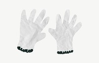 Gardening gloves collage element psd