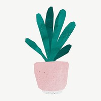 Potted plant collage element psd