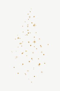 Gold snow, festive collage element psd