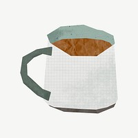 Coffee mug, journal collage element psd