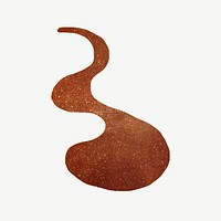 Brown liquid shape, journal collage element psd