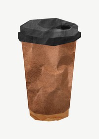 Paper coffee cup, journal collage element psd