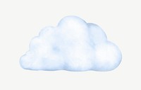 Cloud, watercolor weather collage element psd