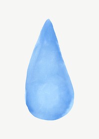 Water drop, watercolor weather collage element psd