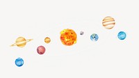 Aesthetic solar system background, cute galaxy illustration