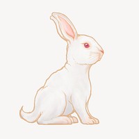 White rabbit, Chinese zodiac animal illustration