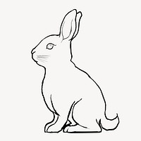 Rabbit, Chinese zodiac animal in line art design