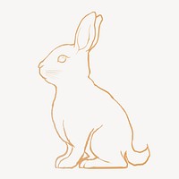 Gold rabbit, Chinese zodiac animal in line art design