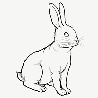 Rabbit, Chinese zodiac animal in line art design psd