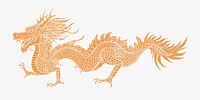 Golden dragon, traditional Chinese animal illustration